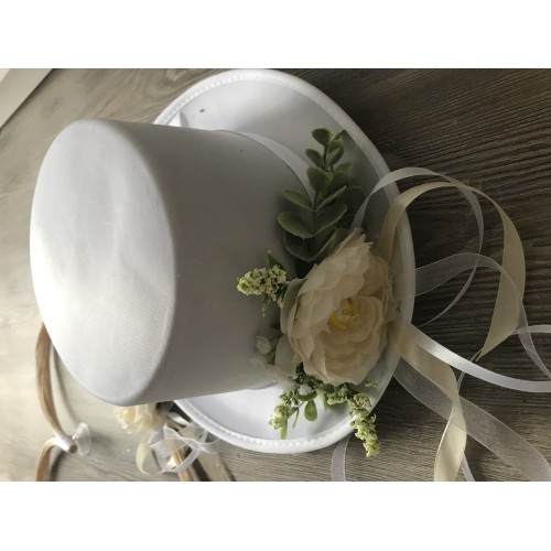 Látková krémovo-bílá svatební kytice v setu (7ks)