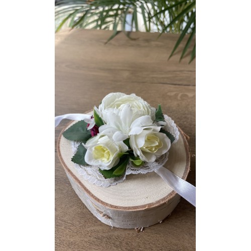 Květinový náramek červeno-bílý